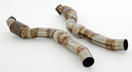 2x90mm Downpipe mit 200 Zellen HJS Sport-Kat.