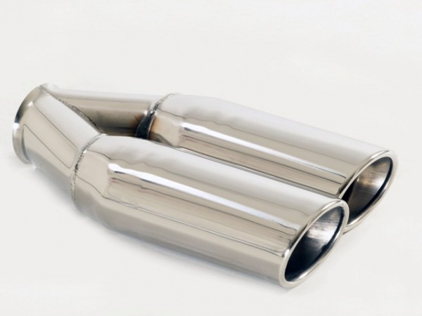 Endrohr 2x70x85 oval abgeschrägt rechts
